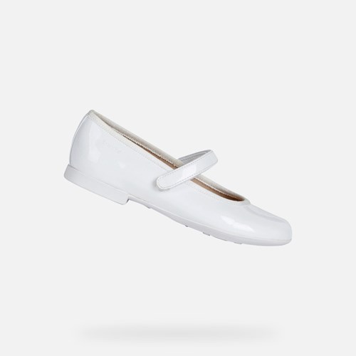 Ballerine Geox Plie Fille Blanche | SHDENK306