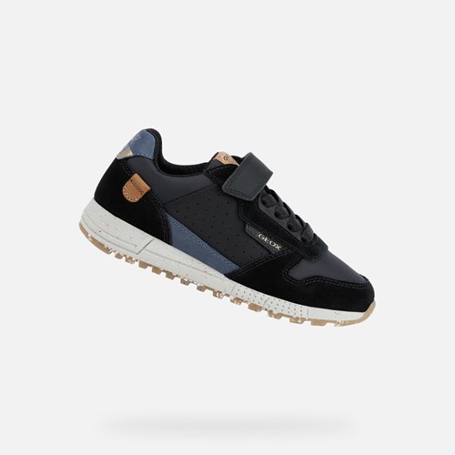 Baskets Geox Alben Fille Noir Bleu Marine | ATQVMJ187