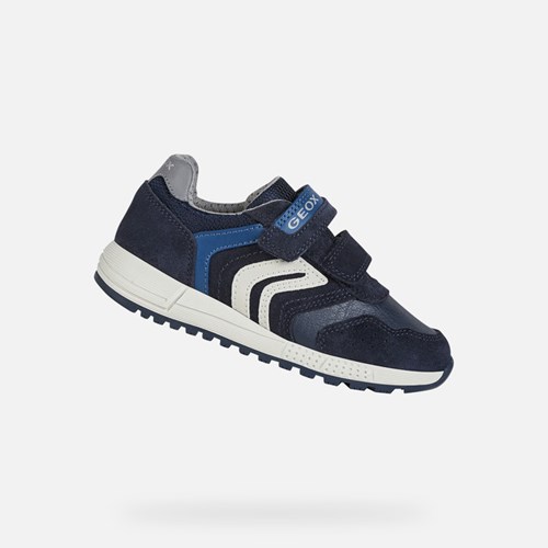 Baskets Geox Alben Garcon Bleu Marine Noir | BGMVOD178