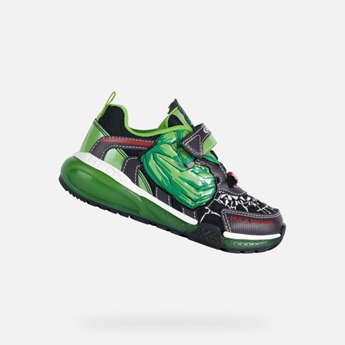 Baskets Geox Bayonyc Fille Noir Vert | BKEPUD753