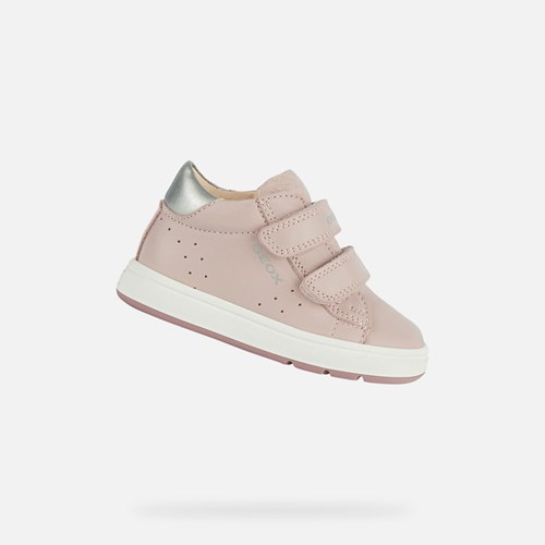 Baskets Geox Biglia Bebe Rose Argent | ZHQXEL728