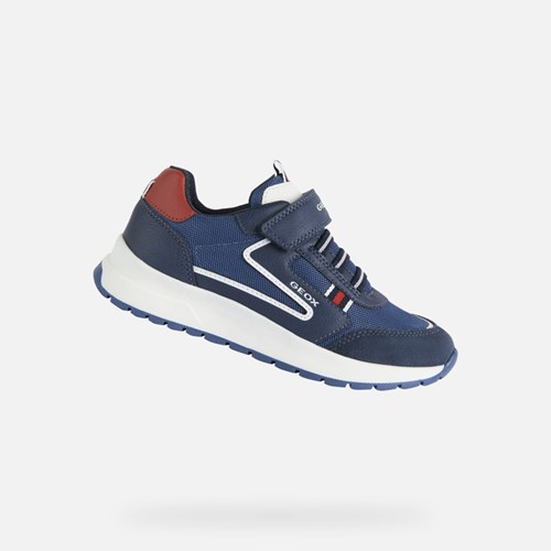 Baskets Geox Briezee Garcon Bleu Marine Rouge | OKWBFA148
