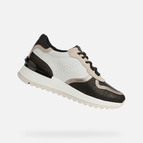Baskets Geox Desya Femme Noir Blanche | IWKQXJ532
