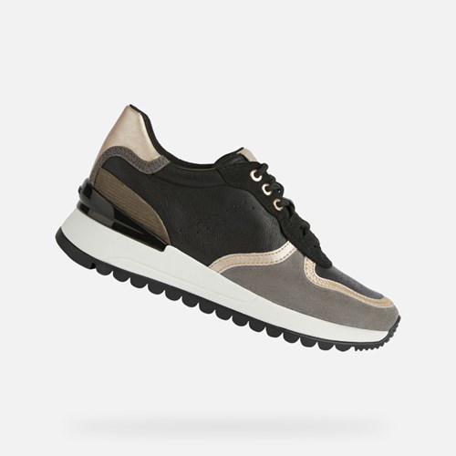 Baskets Geox Desya Femme Noir Grise Foncé | RWVTUM176