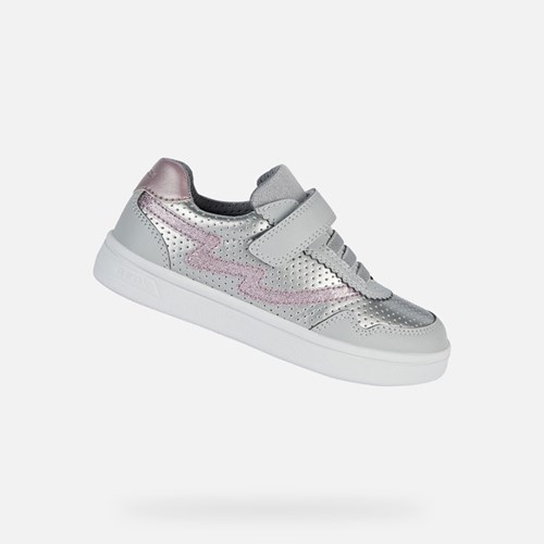 Baskets Geox Djrock Fille Argent Foncé Rose | ESDVAQ293