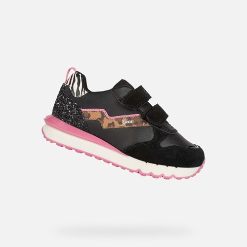 Baskets Geox Fastics Fille Noir Fushia | LOAPFB914