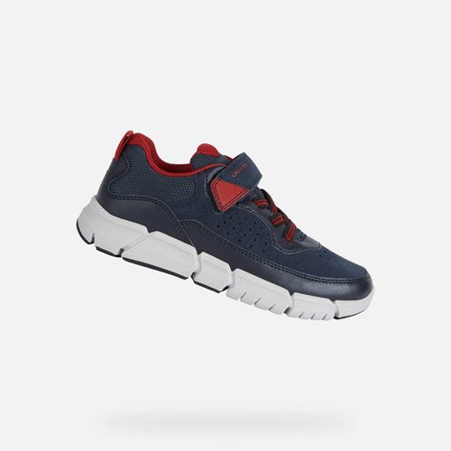 Baskets Geox Flexyper Garcon Bleu Marine Rouge | OURIGX816