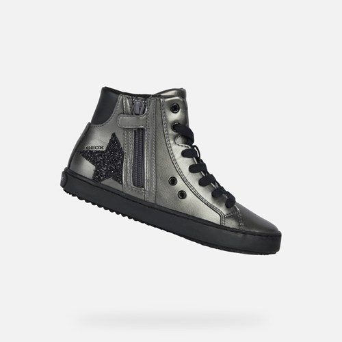 Baskets Geox Kalispera Fille Grise Foncé | JXFWDG058