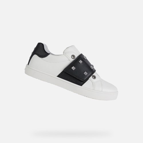 Baskets Geox Kathe Fille Blanche Noir | FSPRUM607