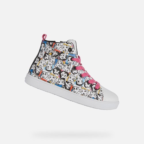 Baskets Geox Kathe Fille Blanche Noir | SBWHFQ418