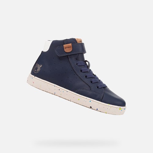 Baskets Geox Kathe Garcon Bleu Marine | QTNAGX683