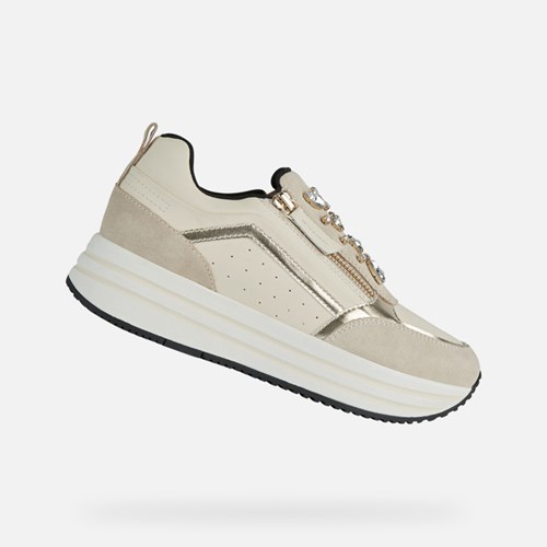Baskets Geox Kency Femme Noir Blanche | USQLJN236