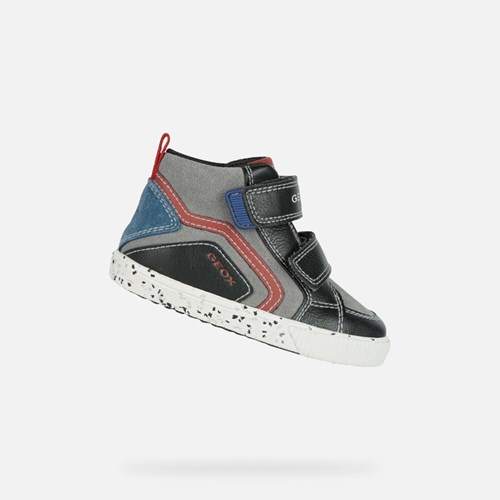 Baskets Geox Kilwi Bebe Noir Rouge Foncé | EBDINL083
