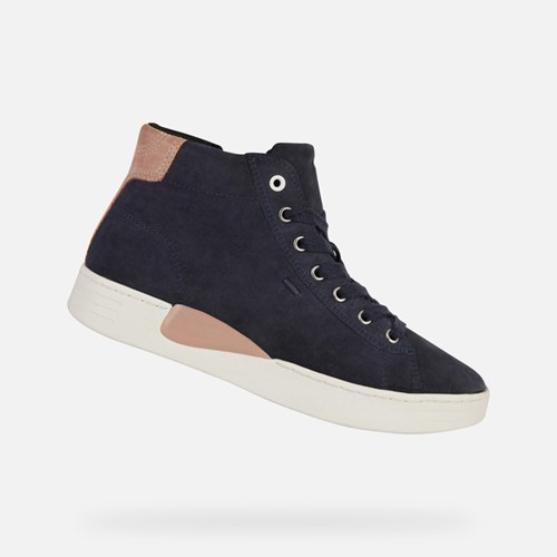 Baskets Geox Lauressa Femme Noir Rose Foncé | LNGFJC461