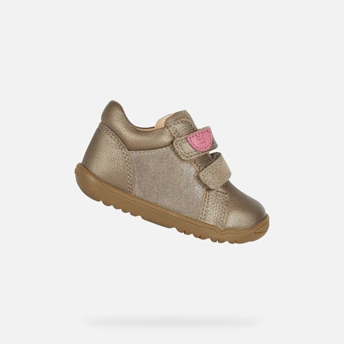 Baskets Geox Macchia Bebe Grise | IQBADX537