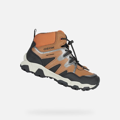 Baskets Geox Magnetar Abx Fille Marron Noir | SXCEND028