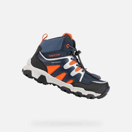 Baskets Geox Magnetar Abx Garcon Bleu Marine Orange | MESQRO906