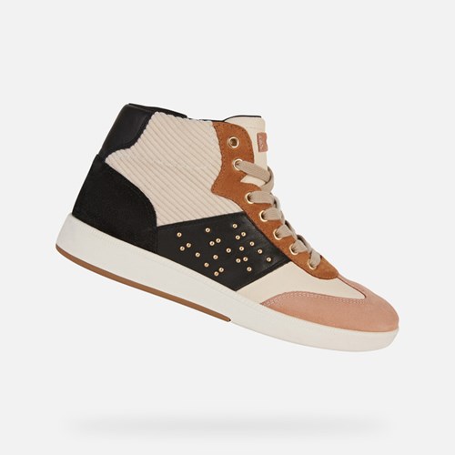 Baskets Geox Meleda Femme Blanche Noir | PZNQKR495