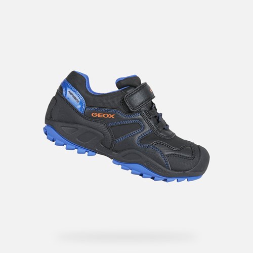 Baskets Geox New Savage Abx Garcon Bleu Royal Noir | SPBQVT172