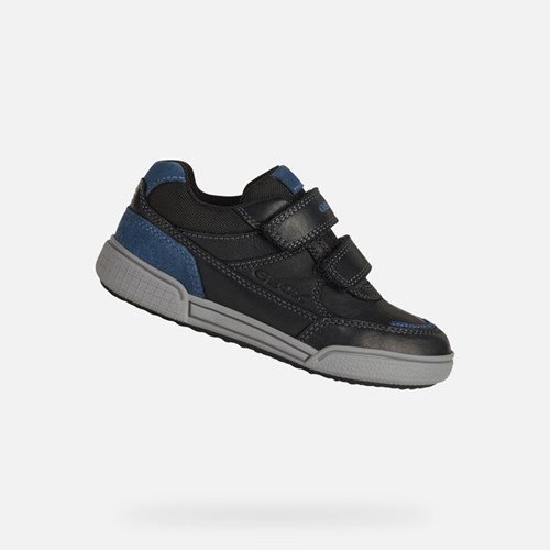 Baskets Geox Poseido Garcon Noir Bleu | RHXIUT560