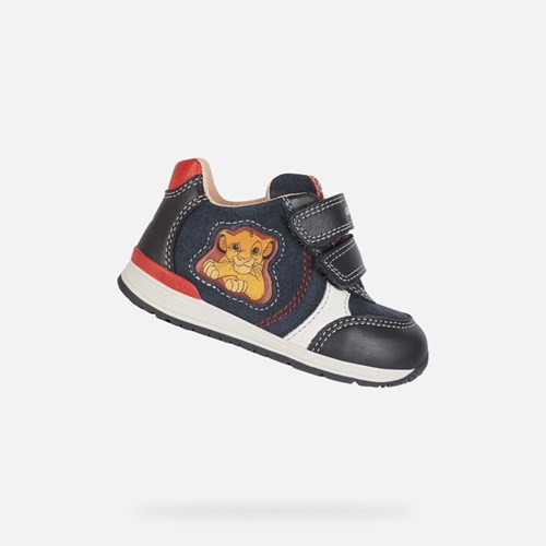 Baskets Geox Rishon Bebe Bleu Marine Foncé Rouge | BCGYDS920