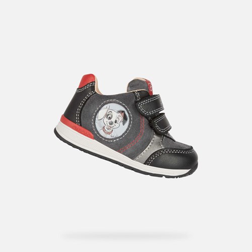 Baskets Geox Rishon Bebe Noir Grise Foncé | GTQCRF371