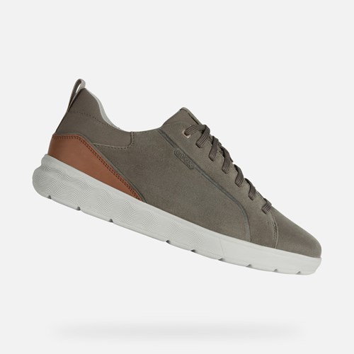 Baskets Geox Spherica Ec4 Homme Taupe | ZBADOX058