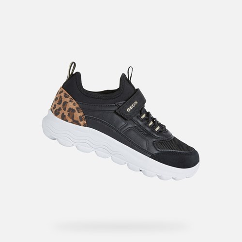 Baskets Geox Spherica Fille Noir | LTVJWC710