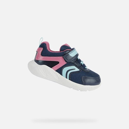 Baskets Geox Sprintye Bebe Bleu Marine Fushia | FVTKRS452