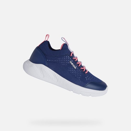 Baskets Geox Sprintye Fille Bleu Marine Fushia | DJVUNY950