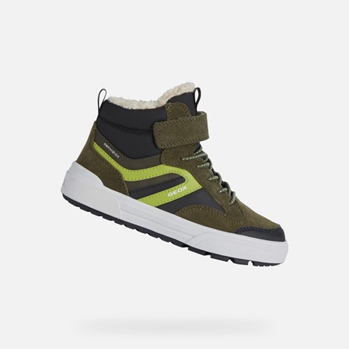 Baskets Geox Weemble Abx Garcon Vert Foncé Vert | SGPAQT458