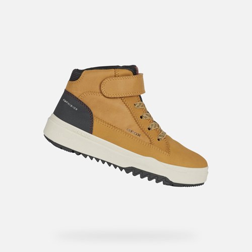 Bottes Imperméables Geox Bunshee Abx Garcon Jaune Foncé Noir | LRZSHY702