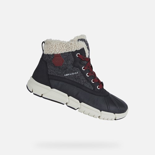 Bottes Imperméables Geox Flexyper Abx Garcon Grise Foncé | WNZQJK941
