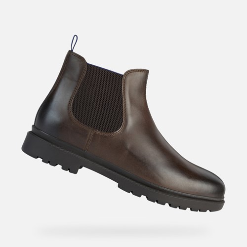 Bottines Geox Andalo Homme Cafe Bleu Royal | DFAQZR870