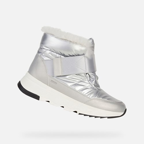 Bottines Geox Falena Abx Femme Argent Grise Clair | UWLAJV072