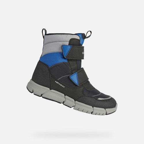 Bottines Geox Flexyper Abx Fille Noir Bleu Royal | LWGURN267