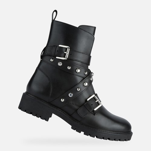 Bottines Geox Hoara Femme Noir | JWKLHP869