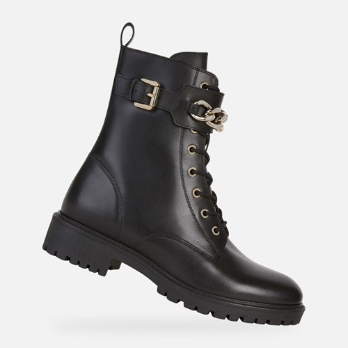 Bottines Geox Hoara Femme Noir | YMDOBH746