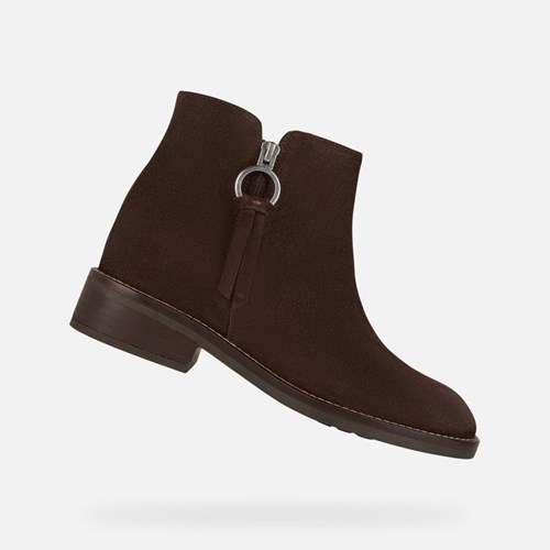 Bottines Geox Larysse Femme Cafe | LKOWQP651