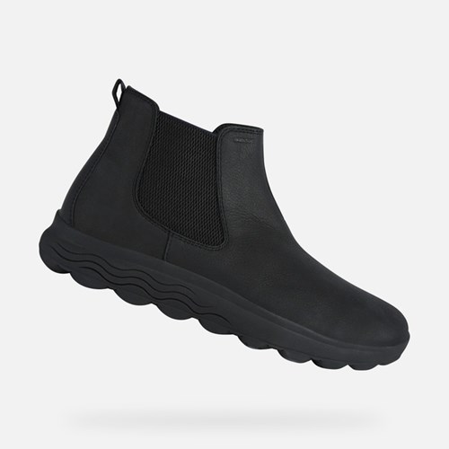 Bottines Geox Spherica Homme Noir | KQTDOC851