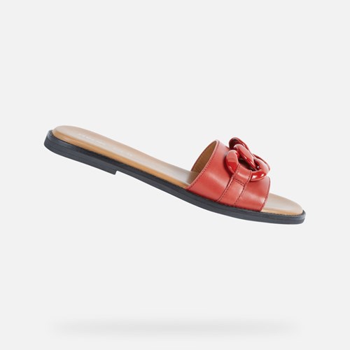 Chaussons Geox Naileen Femme Rouge | GQPZAD810