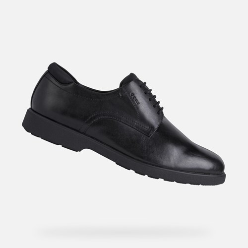 Chaussures Cuir Geox Spherica Ec11 Larges Homme Noir | DPKAOI031