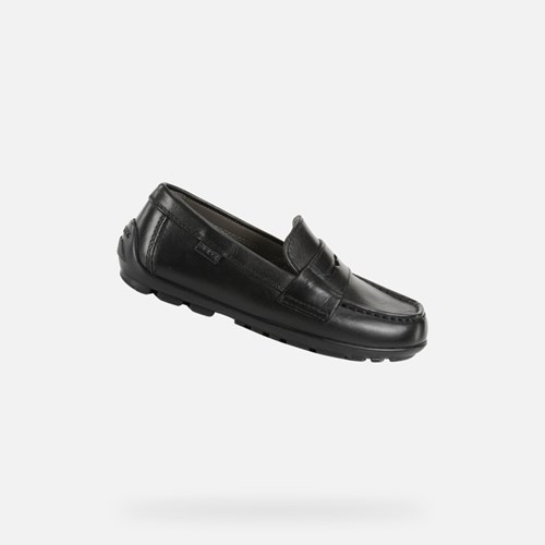Chaussures Uniformes Geox New Fast Garcon Noir | DZIRJS284