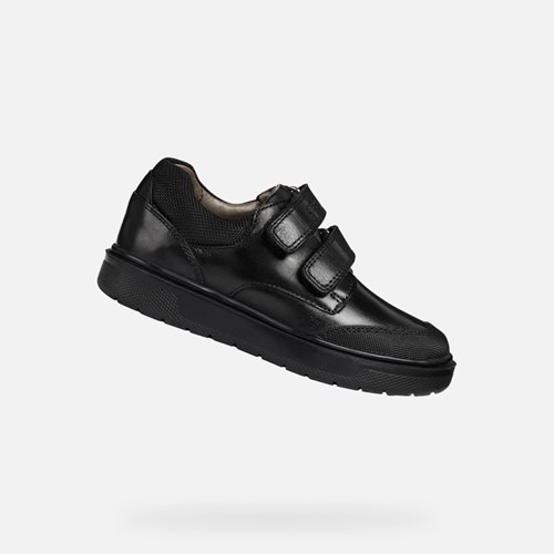 Chaussures Velcro Geox Riddock Garcon Noir | QBJZMG406