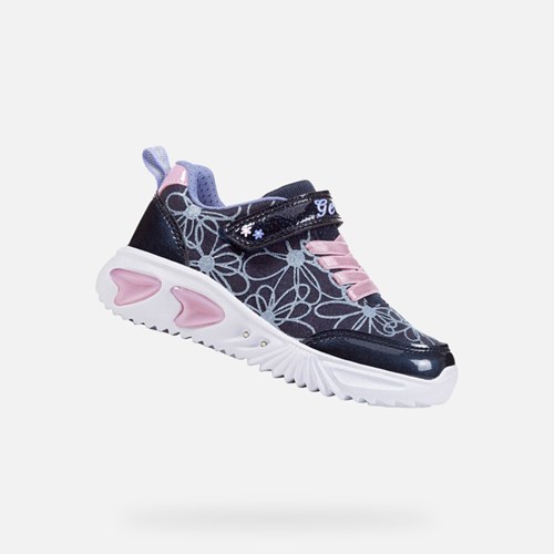 Light-up Shoes Geox Assister Fille Bleu Marine Rose | EMJDNT796