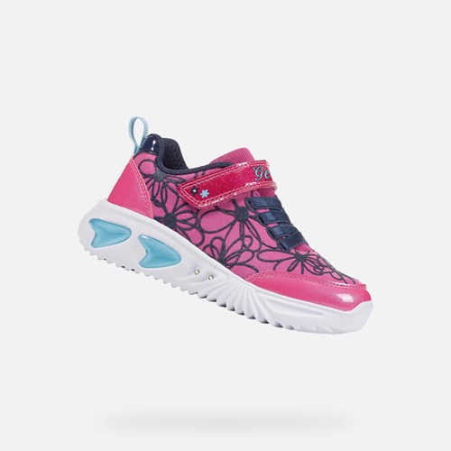 Light-up Shoes Geox Assister Fille Fushia Bleu Marine | FRWMYX356