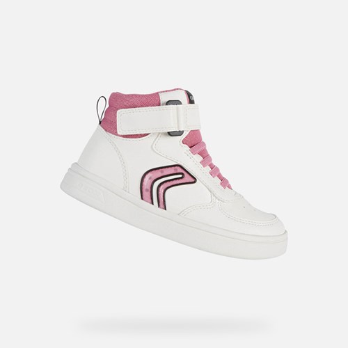 Light-up Shoes Geox Djrock Fille Blanche Fushia | VFCPGD431
