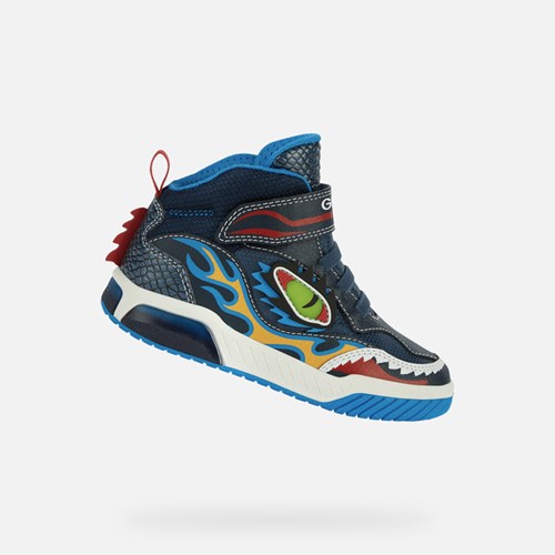 Light-up Shoes Geox Inek Garcon Bleu Marine Bleu Clair | IYJFSE917