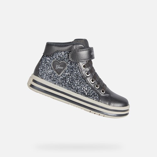 Light-up Shoes Geox Pawnee Fille Grise Foncé | CYKLXN091