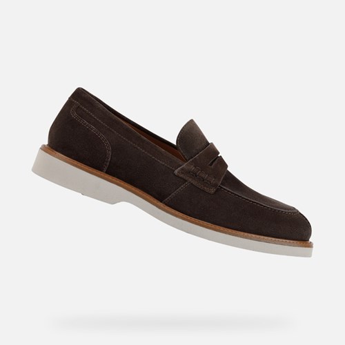 Loafers Geox Gubbio Homme Marron Foncé | SLWRCY378